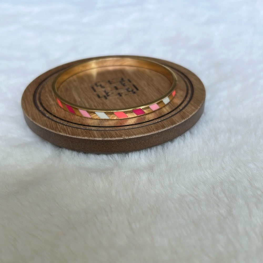 Kate Spade Striped Bangle Bracelet Three Cheers Gold